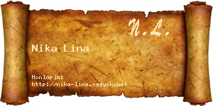 Nika Lina névjegykártya